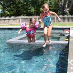 First cousins, Camille Beard and Stella Schafer, taking the big leap.